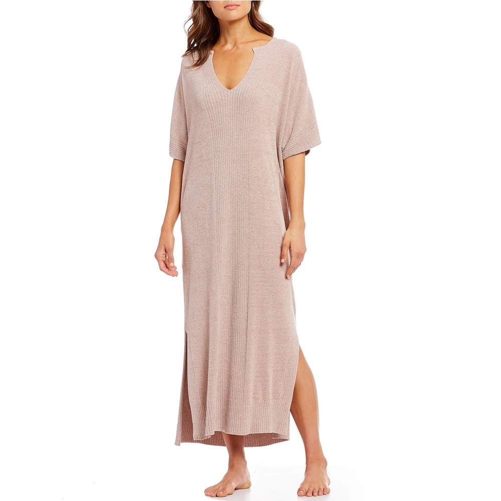 Barefoot Dreams One Size Cozy Chic Ultra Lite Caftan Dress Color Faded Rose